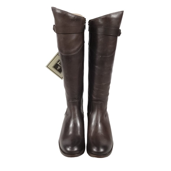 Frye Molly Button Tall Knee High Boots Brown Grey Leather Riding - Picture 4 of 11
